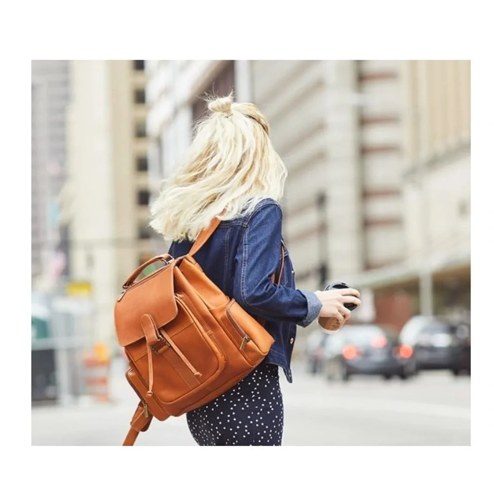 Le Donne Genuine Leather Multi-Pocket Backpack